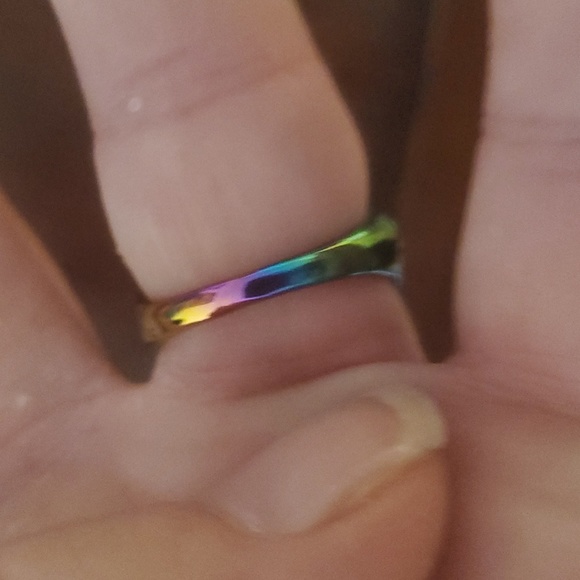 *Sale* New Fire Yellow Opal Rainbow Hematite Ring. - Picture 5 of 5